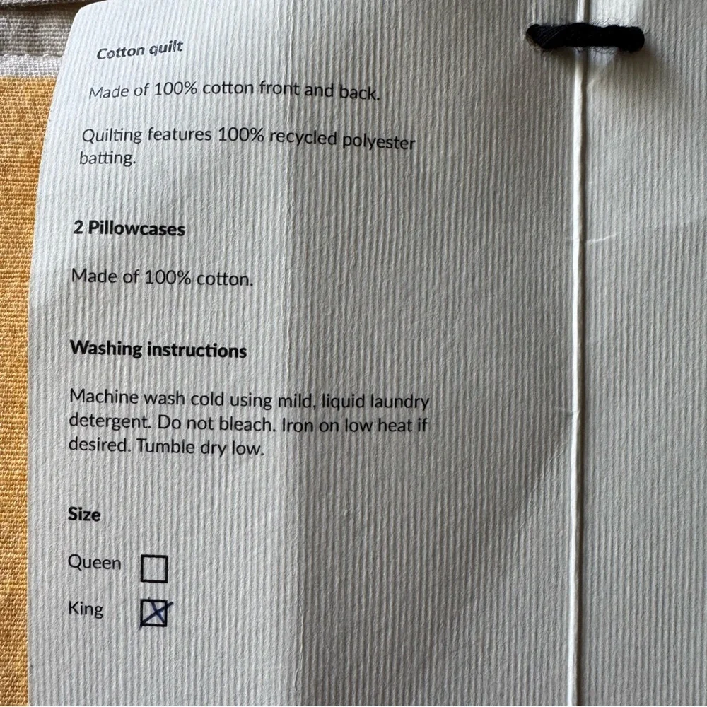 INUP KING 3-pc reversible Quilt set YELLOW wide/narrow stripe PORTUGAL NEW